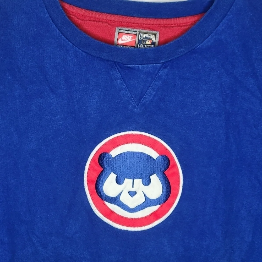 Vintage Y2K Nike Chicago Cubs Cooperstown Collection Embroidered MLB T-Shirt L
